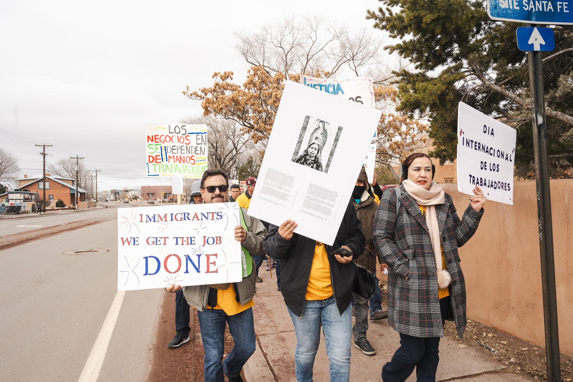 people marching