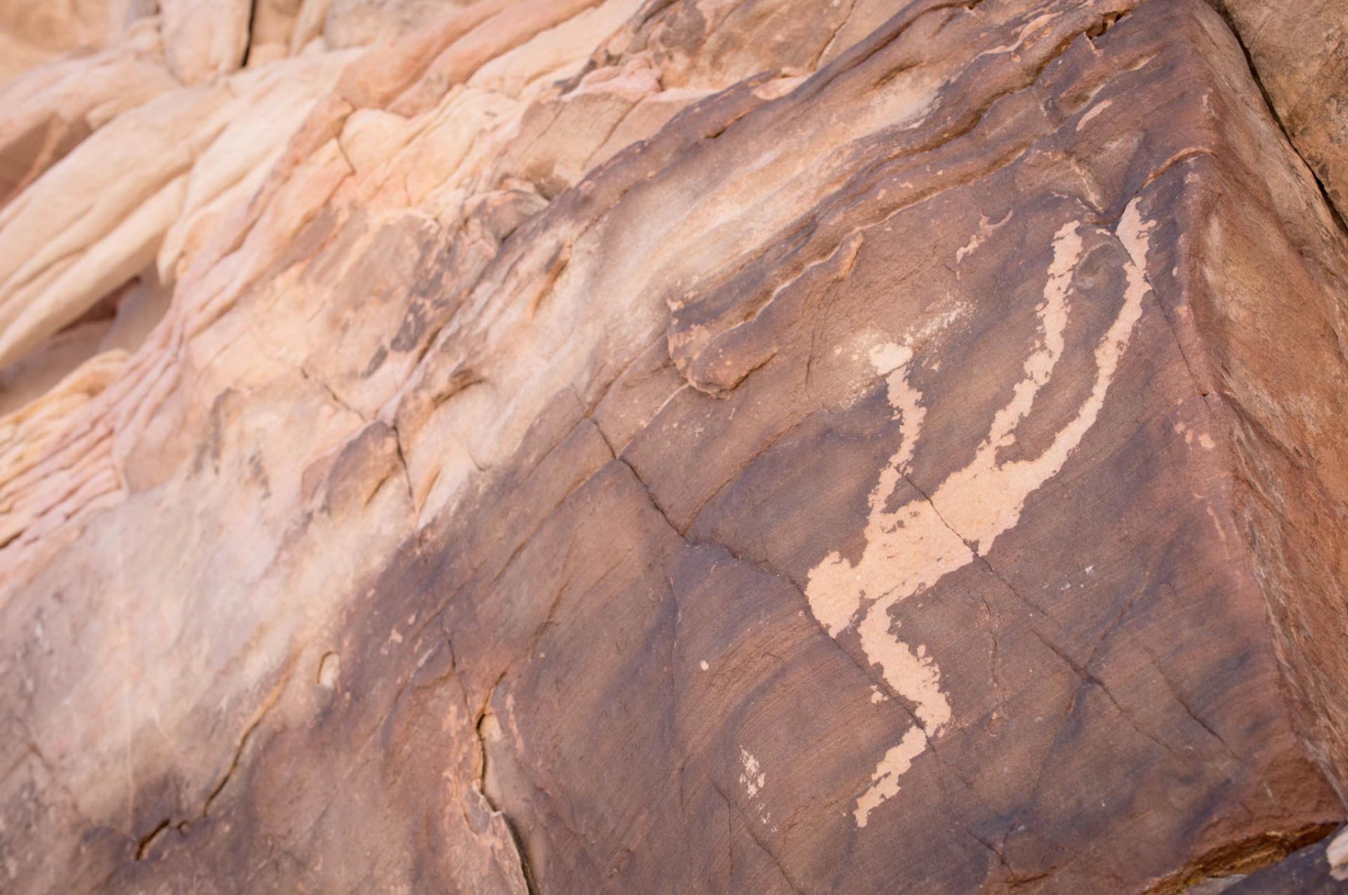 Petroglyph in Gold Butte National Monument, Nevada.