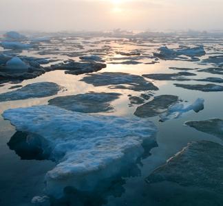 Ice floes in the Arctic National Wildlife Refuge, AK