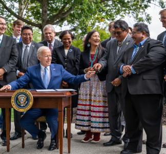 Surrounded by Tribal leaders, Biden signs proclamations to restore protections for Bears Ears, Grand Staircase-Escalante National Monuments and Northeast Canyons and Seamounts Marine National Monument