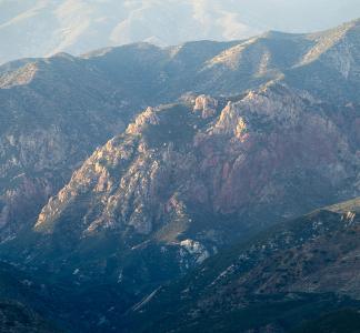 Towering hills in a recommended wilderness area in the Angeles National Forest, California.