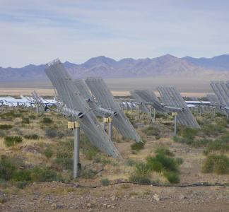 Solar arrays in Ivanpah, California