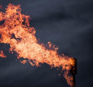 Methane Flare in Pawnee National Grassland, Colorado