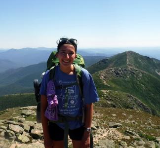 Evelyn Hatem hiking in New Hampshire