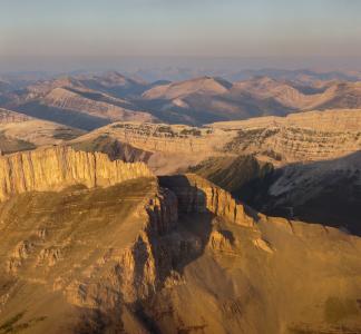 Mountainous ridges in Rocky Mountain Front, Montana