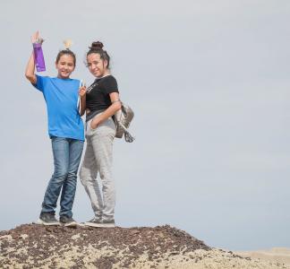 Young hikers exploring Ah-Shi-Sle-Pah Wilderness Study Area, NM