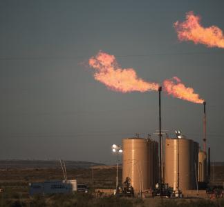 Methane flare in Carlsbad, New Mexico