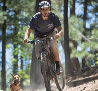 Mountain biker in Gila National Forest, New Mexico.