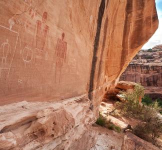 Engravings on a wall at the Bears Ears National Monument