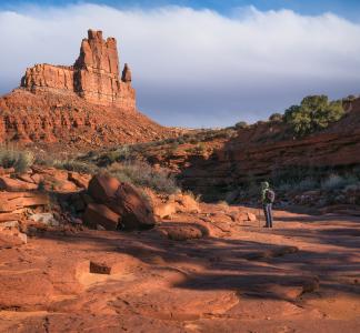 Hiker in Bears Ears National Monument.