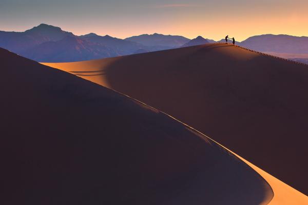 Hikers in Death Valley National Park, California.