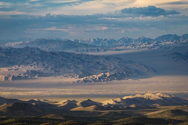 Layers of mountains and valleys in Desert National Wildlife Refuge, Nevada