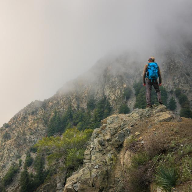 Hiker in San Gabriel Mountains National Monument, California