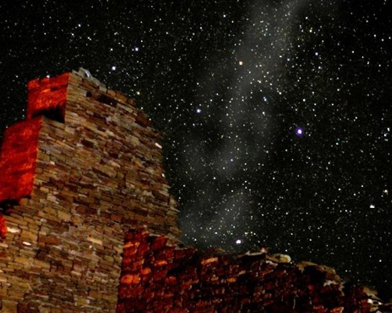 Chaco Culture National Historical Park at night.