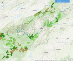 Thumbnail map of Nantahala-Pisgah National Forest in North Carolina